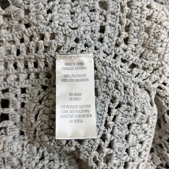 Theory Amena Arabis Tint Chunky Open Knit Crochet Pullover Sweater Womens Medium - Picture 9 of 13